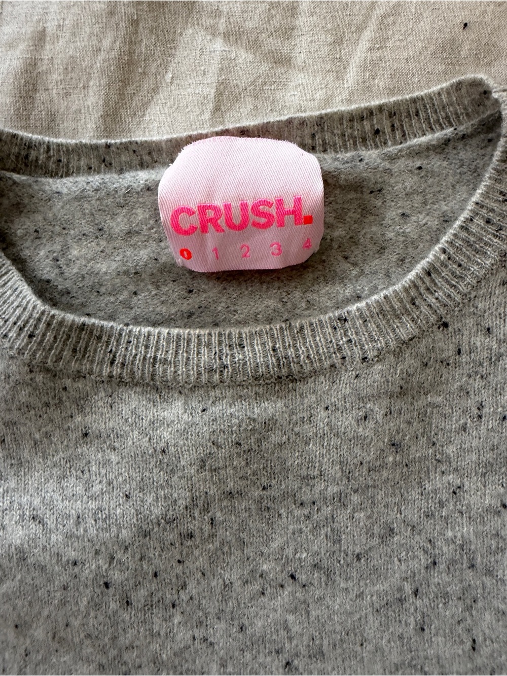 CRUSH. Speckled Heather Gray Crewneck Sweater